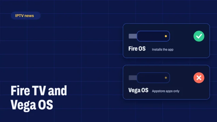 Two Fire TV sticks compared: one running Fire OS, one running Vega OS