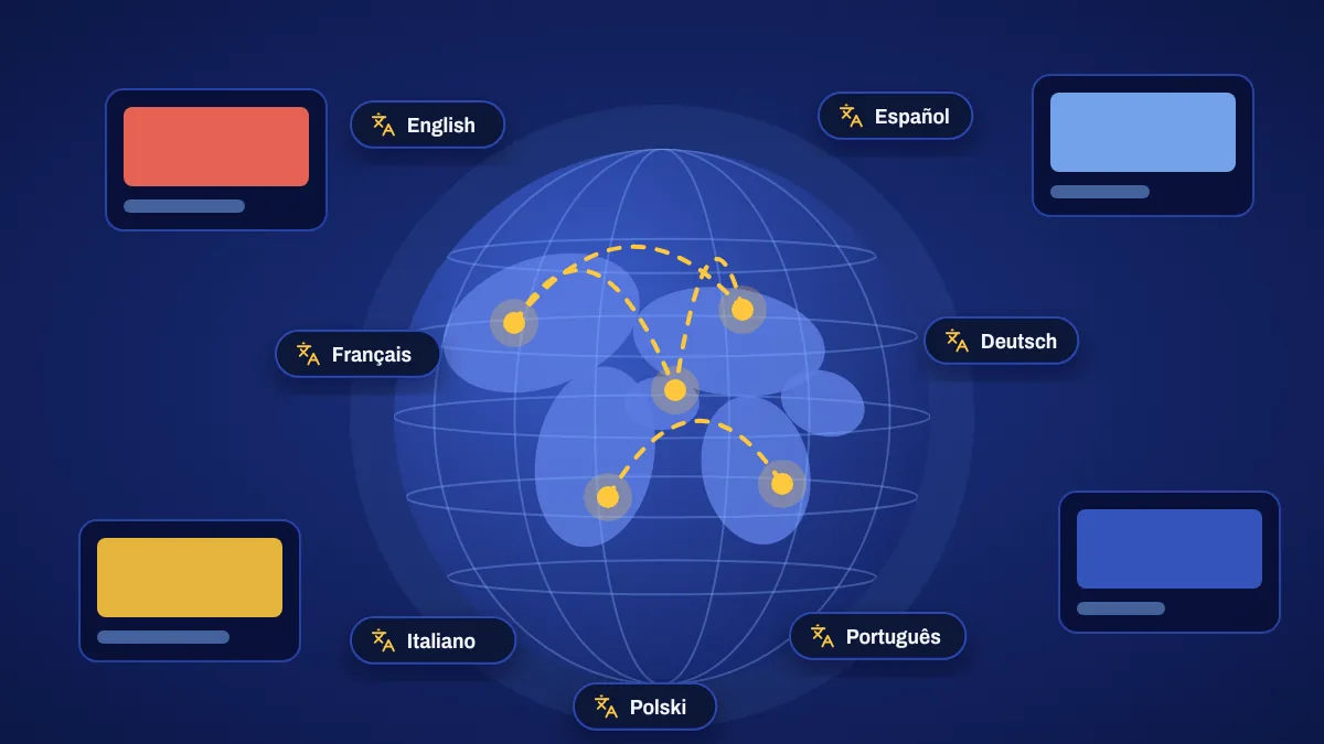 A globe surrounded by TV channel tiles from different countries