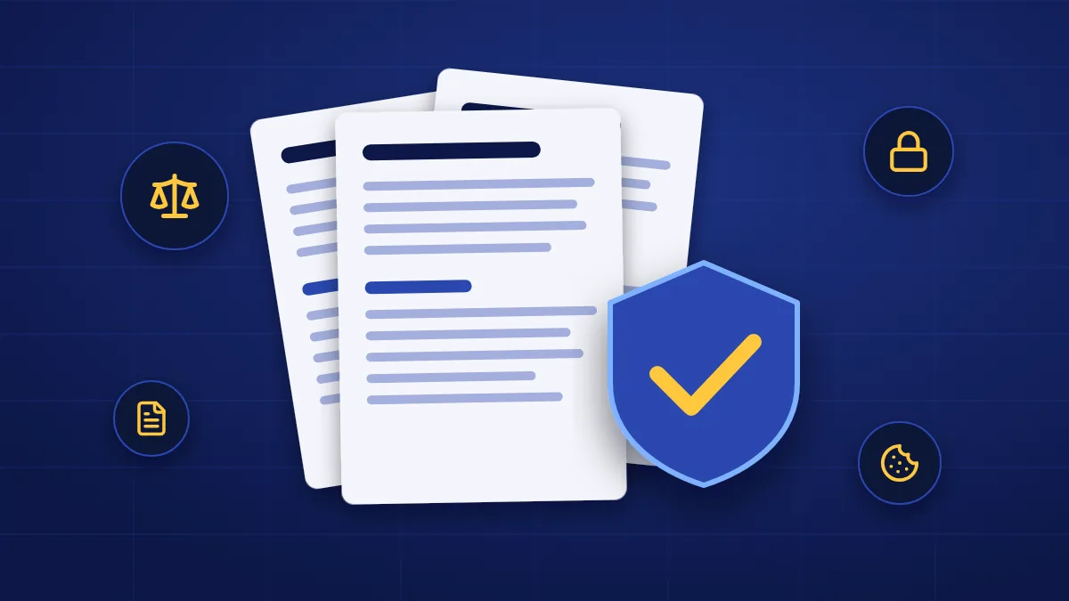 Policy documents with a shield and a checkmark